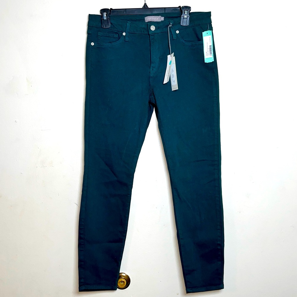 NWT Just USA Classic skinny Dark green Denim size 31